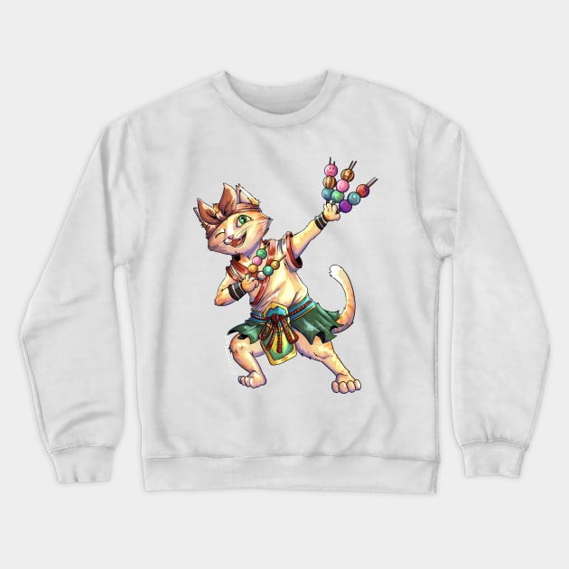 Kamura's Feline Helper Crewneck Sweatshirt by MinosArt